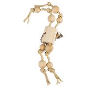 Jouet pour oiseaux avec corde sisal et perles en bois Duvoplus Beige 30x15x5,5 cm