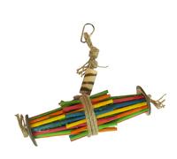 Jouet pour oiseaux bâtonnets en tube feuilles de maïs et coco Duvoplus Multicolore 17x20x6 cm