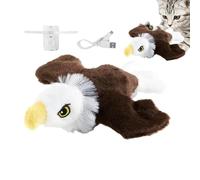 Jouet pour oiseaux chasseurs de chats : jouet pour oiseaux qui couinent, jouet pour chat avec oiseaux flottants | Jouets interactifs de simulation avec plume, jouet automatique en peluche pour p