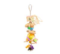 Jouet pour oiseaux coloré avec coco et cloches Duvoplus Beige 27,5x7x7 cm