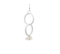 Jouet pour oiseaux corde 2 anneau en coton Nobby Pet Blanc 32x14 cm