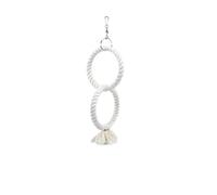 Jouet pour oiseaux corde 2 anneau en coton Nobby Pet Blanc 50x24 cm