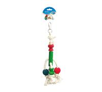 Jouet pour oiseaux corde avec cubes colorés et cuir Duvoplus Rope Multicolore 28x10x5 cm