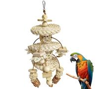 Jouet pour oiseaux - Déchiqueteuse de recherche de nourriture en bois tissé - Jouets pour oiseaux de petite et moyenne taille pour aras, inséparables, bec, pour soulager l'ennui