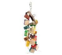 Jouet pour oiseaux duo pendentif en bois avec sisal Duvoplus Groovy Multicolore 6x11x52 cm