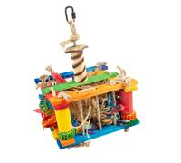 Jouet pour oiseaux en bois avec sisal Duvoplus Coco Multicolore 18x18x28 cm