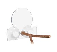 Jouet pour oiseaux en bois naturel - Support de fenêtre - Barre à griffes abrasives - Jouet à ventouse pour canettes de cacao - Conures Brudel Lovebirds - Bois naturel - Pour perroquets, ongles