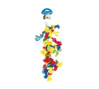Jouet pour oiseaux en corde noeuds cubes en bois avec cloche Duvoplus Multicolore 38x10x6 cm