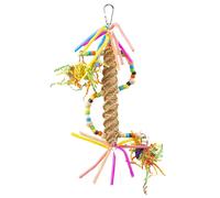 Jouet pour oiseaux pendentif rond coloré en paille Duvoplus Multicolore 35x20x5,5 cm