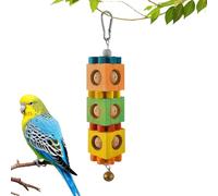 Jouet Pour Oiseaux Pour Perruches - Jeu D'activité À Suspendre En Bloc De Bois - Jouet De Recherche De Nourriture Pour Calopsitte Avec Cloche | Pour Les Animaux De Compagnie Tels Que Les Calopsittes E