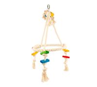 Jouet pour oiseaux pyramide colorée avec cubes et corde Duvoplus Beige 35x35x73 cm
