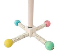 Jouet pour perchoir à oiseaux - Jouet pour oiseaux en perchoirs en bois | Support de perchoir pour cage à oiseaux, chercheur de nourriture interactif en bois pour perruches, cacatoès, conures
