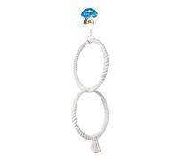 Jouet pour perroquet avec 2 anneaux Duvoplus Blanc 50x21x5 cm