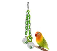 Jouet pour perroquet - Balle à mâcher et interactive avec une perle colorée - Jouet pour perroquet gris du Gabon - Pour calopsittes, calopsittes, poules, aras, cacatoès, conures, inséparables