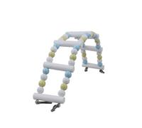 Jouet pour perroquet d'oiseau, 70 x 7 cm, à suspendre, en perles en bois, multicolores, échelles en bois, cages à oiseaux, accessoires pour petits et moyens perroquets, cacatoès, blanc