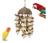 Jouet pour perroquet en épi de maïs - Coquille de noix de coco naturelle - Accessoire pour cage à perroquet - Pour pinsons, aras, perroquets gris du Gabon, cacatoès, perruches, petits, moyens et