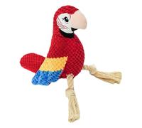 Jouet pour perroquet en peluche - Jouets couineurs en corde | Jouets pour oiseaux en coton | Jouets mignons en forme de perroquet | Jouet pour chien cacatoès | Fournitures de jouet interactif pour