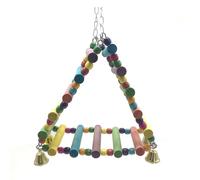 Jouet pour perroquets - Balançoire à suspendre - En bois arc-en-ciel - Hamac pour perroquet - Type 1