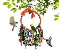 Jouet pour perruche - Anneaux de suspension entrelacés | Corde en coton pour animaux domestiques | Jouets interactifs pour cage à oiseaux pour perroquets, conures, pinsons, inséparables et canaris
