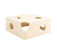 Jouet pour rongeurs maison en bois avec pont Duvoplus Beige 15x7x9 cm