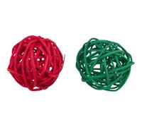 Jouet pour rongeurs set balles en osier Trixie (x8) Vert 4 cm