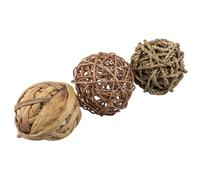 Jouet pour rongeurs trio de balles de jeu naturelles Duvoplus Marron 10 cm