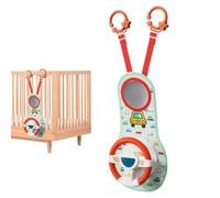 Jouet pour siège de voiture - Volant rotatif à 360°, fonction de de | Jouet de volant rotatif à 360° - Siège de voiture pour enfants - Accessoire interactif avec lumière musicale et fonction