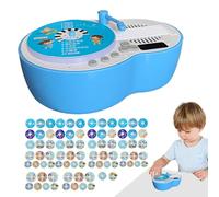 Jouet pour tourne-disque Rockin, jouet pour tourne-disque - Haut-parleur pop pour narrateur de carillon Lecteur de musique interactif éducatif avec 84 cartes d'anniversaire