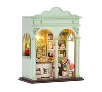 Jouet puzzle avec mini meubles de maison de poupée, kit de construction d'une maison de poupée miniature avec éclairage LED, cadeau d'anniversaire (rêve de fleurs)