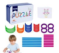 Jouet Puzzle Créatif Avec Bâtons - Jeu Éducatif Pour Les Âges | Jeu De Puzzle Avec Anneaux En Bois, Jouet De Logique Difficile, Puzzle Interactif Pour Familles, Bâtons En Bois ,