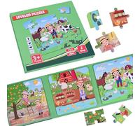 Jouet Puzzle en magnétique pour Enfants,Jeu Éducatif Magnétique 48 Pièces,Puzzle Enfant 2 3 4 5ans,Jouet Montessori Puzzles,Puzzles en Bois Magnétique pour Enfant Tout-Petits Garçons Filles 2-5 Ans