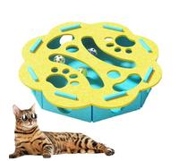 Jouet Puzzle interactif en Feutre pour Chats d'intérieur - Distributeur Amusant avec Clochette pour Exercice, entraînement, Ennui, Salon, Chambre à Coucher, Balcon, Maison, Voyage, Anniversaire