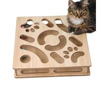 Jouet puzzle pour chat, boîte à griffer, avec boule de cloche, jouet interactif pour chat, pour le jeu, l'entraînement dentaire, l'ennui, chiot, petite, moyenne et grande race, niche pour chien