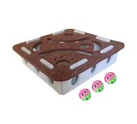 Jouet puzzle pour chat - Boîte de limes à ongles en feutre avec balle - Activité interactive pour animaux de compagnie - Matériau résistant - Station d'apprentissage et de jeu avec éléments difficiles