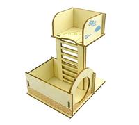 Jouet puzzle pour hamster et hamster - Tube en bois - Cage à balançoire - Jouets interactifs à mâcher pour les dents de hamster - Nourriture - Cochons - Bâtons d'écureuil - Granulés