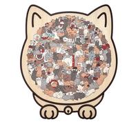 Jouet Puzzle Représentant Un Chat,Jeux De Société Éducatifs De 135 Pièces,Puzzles en Bois pour L Éducation Et La Décoration - pour Tout-Petits Garçons Filles Préscolaire