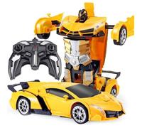 Jouet radiocommandé - LARGEIGHT - Transformers - Voiture Transformable Jaune - 2,4GHz - 6 ans et plus