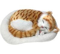 Jouet réaliste de chat endormi, chat qui respire, poupée en peluche avec tapis, jouet en peluche pour enfants, décoration de la maison