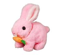 Jouet réaliste en forme de lapin - douce, jouet en peluche - Jeu interactif - de lapin mignonne - Électronique avec oreilles qui sautent et secouent - Panier de Pâques