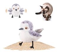 Jouet réaliste pour chat Bécasseau rechargeable - Activé au toucher - Avec des sons de grimaces - Jouet d'exercice interactif pour toutes les races de chat - Taille 10,2 cm