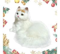 Jouet réaliste pour chat - Véritable animal de compagnie blanc fait à la main pour enfants, simulation d'un sac noir avec chaton mignon, jouet de chat en peluche fait à la main, jouet de chat adorable