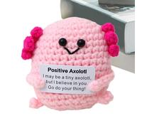 Jouet rempli au crochet Axolotl - Peluche douce - Tricotée - Jolie poupée d'animaux en peluche faite à la main pour fille - Cadeau amusant pour enfants - Décoration de bureau
