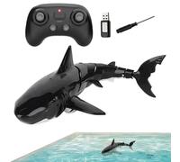 Jouet requin, conception étanche réaliste, télécommande 13,39x5,91x3,54 pouces, accessoire de piscine de plongée, équipement intérieur et extérieur avec style compact, cadeau d'anniversaire de Noël po