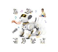 VATOS Jouet Robot Chien Télécommandé Enfants - Interactif Chien Robot Programmable 17 Fonctions Cadeaux Jouets pour Filles Garçons