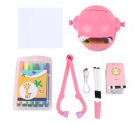 Jouet Robot de Dessin interactif PolyGen avec 12 stylos de Couleur et Bloc de Dessin pour Les activités préscolaires, favorise l'imagination, Un Robot de Dessin Automatique avec (Pinkish)