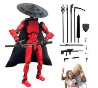 Jouet robot imprimé en 3D : créez un lieu de travail créatif dès maintenant - Figurine d'action entièrement mobile de 14 cm - Pièces interchangeables + présentoir dynamique - Fibre résistante aux