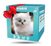 Jouet Robot Réaliste pour Chat, Animal Robot en Peluche Interactif Qui Agit comme Un Vrai Chat Marchant Et Miaulant, Animal de Compagnie Électrique pour Enfants, Adultes Et Amoureux des Animaux White