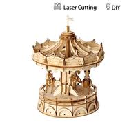 ROBOTIME Puzzle 3D en bois – Carrousel – À assembler – Pour enfants à partir de 8 ans