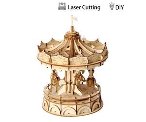 Jouet - ROBOTIME - Carrousel - Puzzle 3D en bois - À assembler - Pour enfants à partir de 8 ans