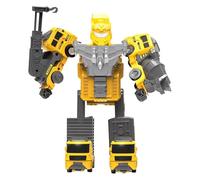 Jouet robotique - Appuyez sur les véhicules de transformation et de transformation | Figure d'action de conversion du robot | Jouet de voiture de robot | Robot combiné 5-en-1 démonter les figures d'ac